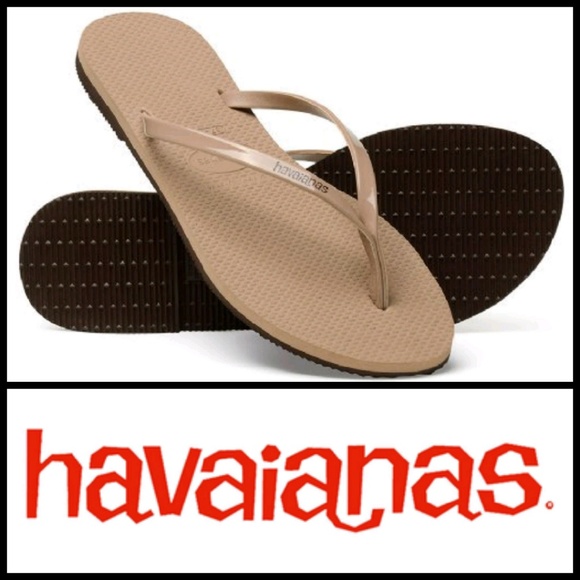havaianas you metallic rose gold